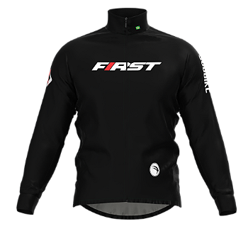 CORTA VENTO CICLISMO MASCULINA FIRST, 3 BOLSOS, ZIPER FULL, PRETO