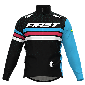 CORTA VENTO CICLISMO MASCULINA FIRST, 3 BOLSOS, ZIPER FULL