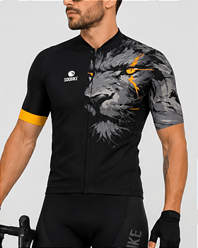 CAMISA CICLISMO MASCULINA SÓDBIKE, PROTEÇÃO SOLAR 20, ZIPER FULL, LEÃO