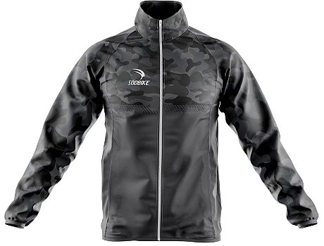 CORTA VENTO CICLISMO MASCULINA SÓDBIKE, 3 BOLSOS, ZIPER FULL, CAMUFLADO