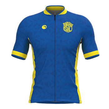 CAMISA CICLISMO MASCULINA SÓDBIKE 2026, ZIPER FULL, BRASIL AZUL