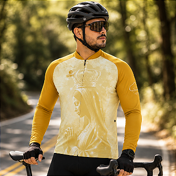 CAMISA CICLISMO MASCULINA SÓDBIKE,ZIPER FULL, NOSSA SENHORA LONGA