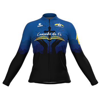 CAMISA CICLISMO FEMININA SÓDBIKE, ZIPER FULL, CAMINHO DA FÉ LONGA