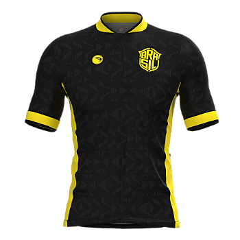 CAMISA CICLISMO MASCULINA SÓDBIKE 2026, ZIPER FULL, BRASIL PRETA