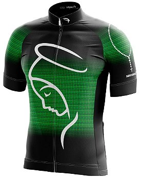 CAMISA CICLISMO MASCULINA SÓDBIKE DRY, PROTEÇÃO SOLAR 20, NOSSA SENHORA, ZÍPER FULL