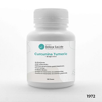 Curcumina Tumeric + Bioperine - Antioxidante - 100 doses