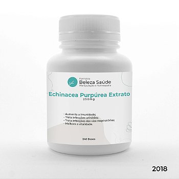 Echinacea Purpúrea Extrato 250mg ( Equinácea com 4% Polifenóis ) : Aumento da Imunidade, Reforço Antiviral - 240 doses