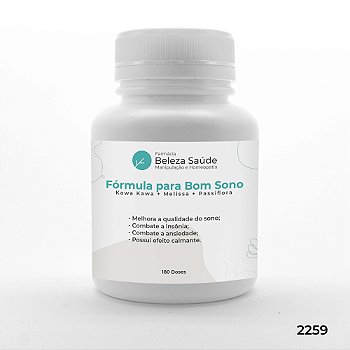 Fórmula para Bom Sono - Kawa Kawa + Melissa + Passiflora - 180 doses