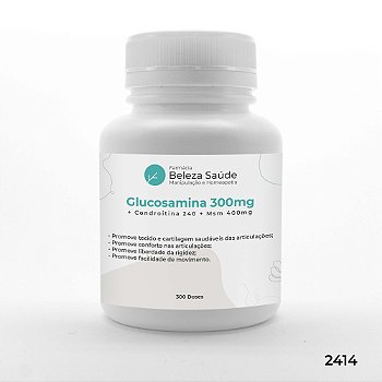 Glucosamina 300 + Condroitina 240 + Msm 400mg - 300 doses