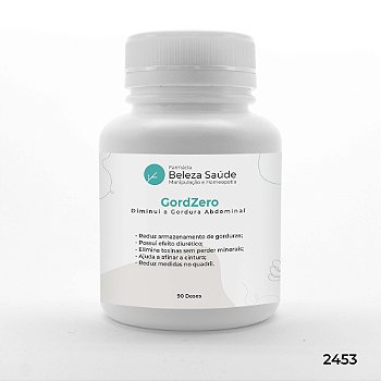 GordZero Composto Emagrecedor : Diminui a Gordura Abdominal - 90 doses