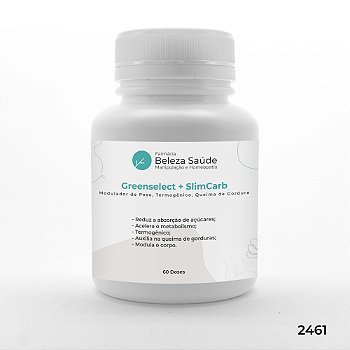 Greenselect + SlimCarb : Modulador de Peso, Termogênico, Queima de Gordura - 60 doses