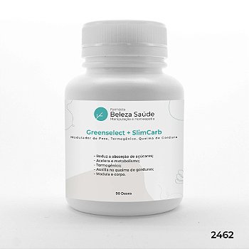 Greenselect + SlimCarb : Modulador de Peso, Termogênico, Queima de Gordura - 90 doses