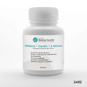 Hibisco + Cactin + 2 Ativos - Gerenciamento de Peso - 120 doses