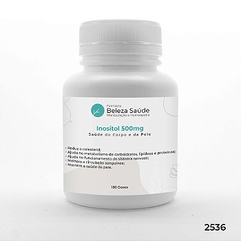 Inositol 500mg Saúde do Corpo e da Pele - 180 doses