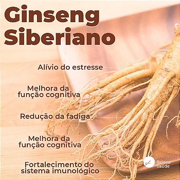 Ginseng Siberiano 300mg : Saúde, Memória, Energia 60 Caps