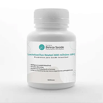 Lactobacillus Reuteri 600 milhões UFC - Probiótico Saúde Intestinal - 120 doses