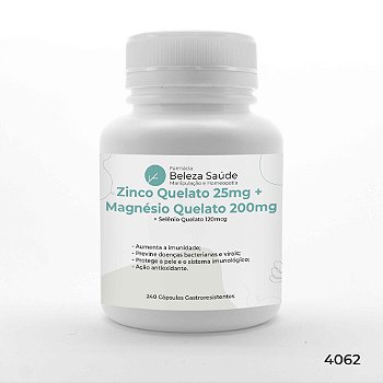 Zinco + Magnésio + Selênio : 240 Cápsulas Gastrorresistentes