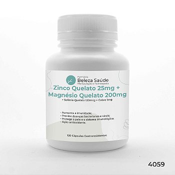 Zinco + Magnésio + Selênio + Cobre : 120 Caps Gastrorresist.
