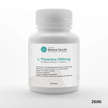 L-Theanine 300mg Combate Stress e Insônia - 150 doses