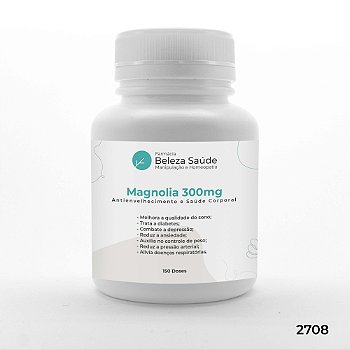 Magnolia 300mg Antienvelhecimento e Saúde Corporal - 150 doses