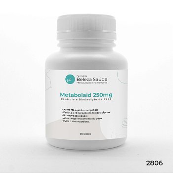Metabolaid 250mg : Controle e Diminuição de Peso, Combate o Efeito Sanfona - 90 doses