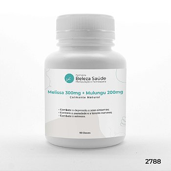 Melissa 300mg + Mulungu 200mg - Calmante Natural - 90 doses