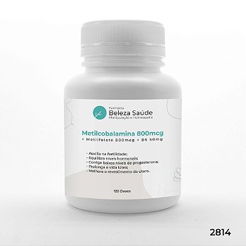 Metilcobalamina 800mcg + Metilfolato 800mcg + B6 50mg - 120 doses