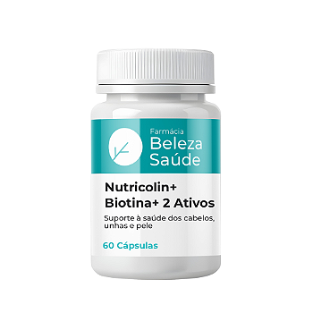 Nutricolin + Biotina + 2 Ativos 60 Cápsulas Cabelos, Pele e Unhas