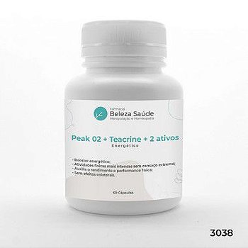 Peak O2 + Teacrine + 2 Ativos - Energético - 60 Cápsulas