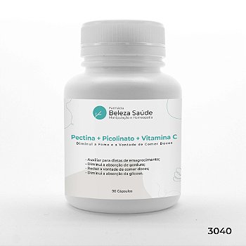 Pectina + Picolinato De Cromo + Vitamina C - 90 Cápsulas