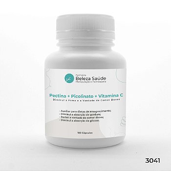 Pectina + Picolinato De Cromo + Vitamina C - 180 Cápsulas