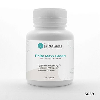 Phito Maxx Green - 3 Ativos - Antioxidante e Diurético - 60 Cápsulas