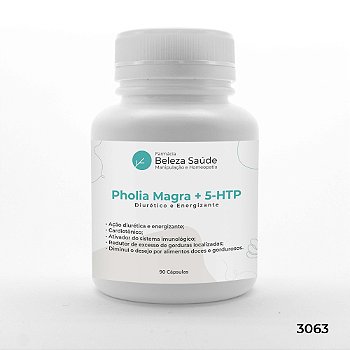 Pholia Magra + 5 Htp - Diurético e Energizante - 90 Cápsulas