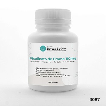 Picolinato de Cromo 110mcg : Modulador Corporal Redutor de Medidas - 360 Cápsulas