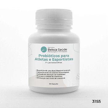 Composto Probiótico para Atletas e Esportistas - 7 Lactobacillus - 60 Cápsulas