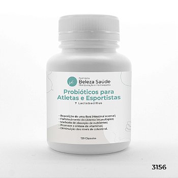 Composto Probiótico para Atletas e Esportistas - 7 Lactobacillus - 90 Cápsulas