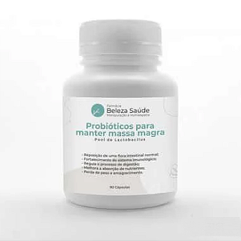 Probióticos para manter massa magra - Pool de Lactobacillus - 90 Cápsulas