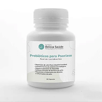Probióticos para Psoríase - Pool de Lactobacillus - 30 Cápsulas