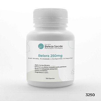 Relora 250mg - Anti Stress, Ansiedade e Compulsão Alimentar - 120 Cápsulas
