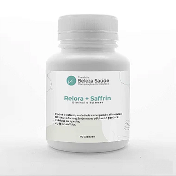 Relora 250mg + Saffrin 100mg  - Diminui o Estresse - 60 Cápsulas