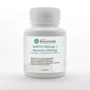 Saffrin 100mg + Serenzo 250mg  - Combate Compulsão por Doces - 45 Cápsulas