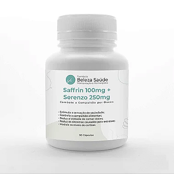 Saffrin 100mg + Serenzo 250mg  - Combate Compulsão por Doces - 90 Cápsulas