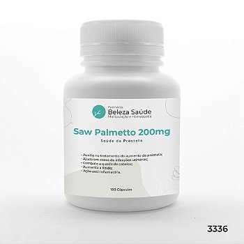 Saw Palmeto 200mg Saúde da prostata - 180 Cápsulas