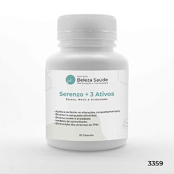Serenzo + 5 Htp + Teanina + Magnolia - Stress Medo Ansiedade - 60 Cápsulas
