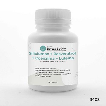 Siliciumax + Resveratrol + Coenzima + Luteína - Cápsulas para sua Beleza - 120 Cápsulas