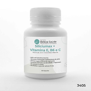 Siliciumax + Vitamina E, B6 e C - Fórmula Anti Envelhecimento - 60 Cápsulas