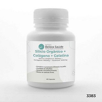 Silício Orgânico + Colágeno + Gelatina - 60 Cápsulas