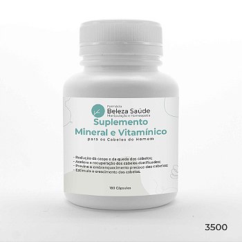 Suplemento Mineral e Vitamínico para os Cabelos do Homem - 180 Cápsulas