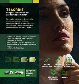 Teacrine 200mg Desempenho Físico e Mental - 30 Cápsulas
