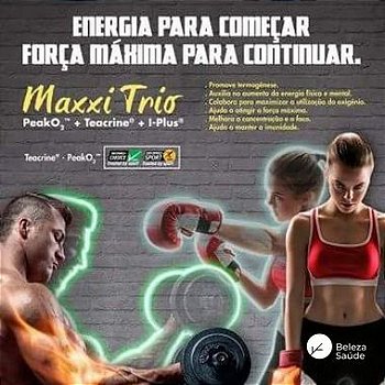 Teacrine + Peak O2+ I-plus : Maxxi Trio Pré-Treino - Resistência, Força, Energia - 30 Cápsulas